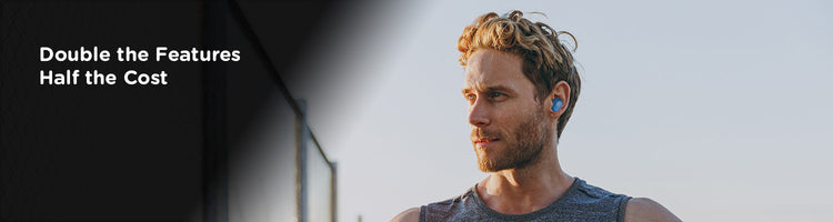 Young man using Morpheus360 TW1500L Earbuds on Workouts