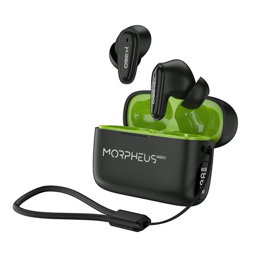 Morpheus 360 Nemesis True Wireless Earbuds - Bluetooth Headphones - Magnetic Charging Case - 20H Playtime - TW1800B