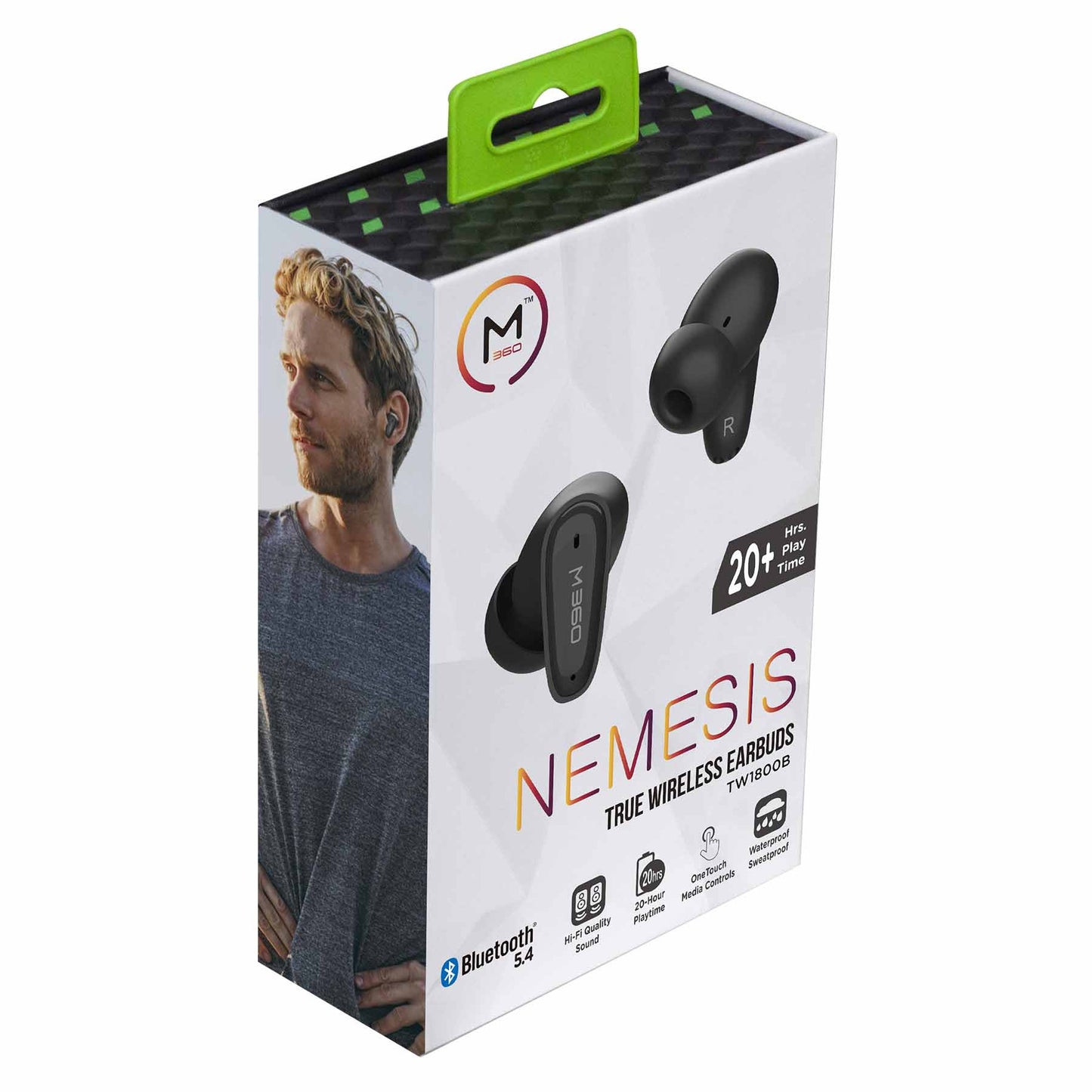 Morpheus 360 Nemesis True Wireless Earbuds - Bluetooth Headphones - Magnetic Charging Case - 20H Playtime - TW1800B