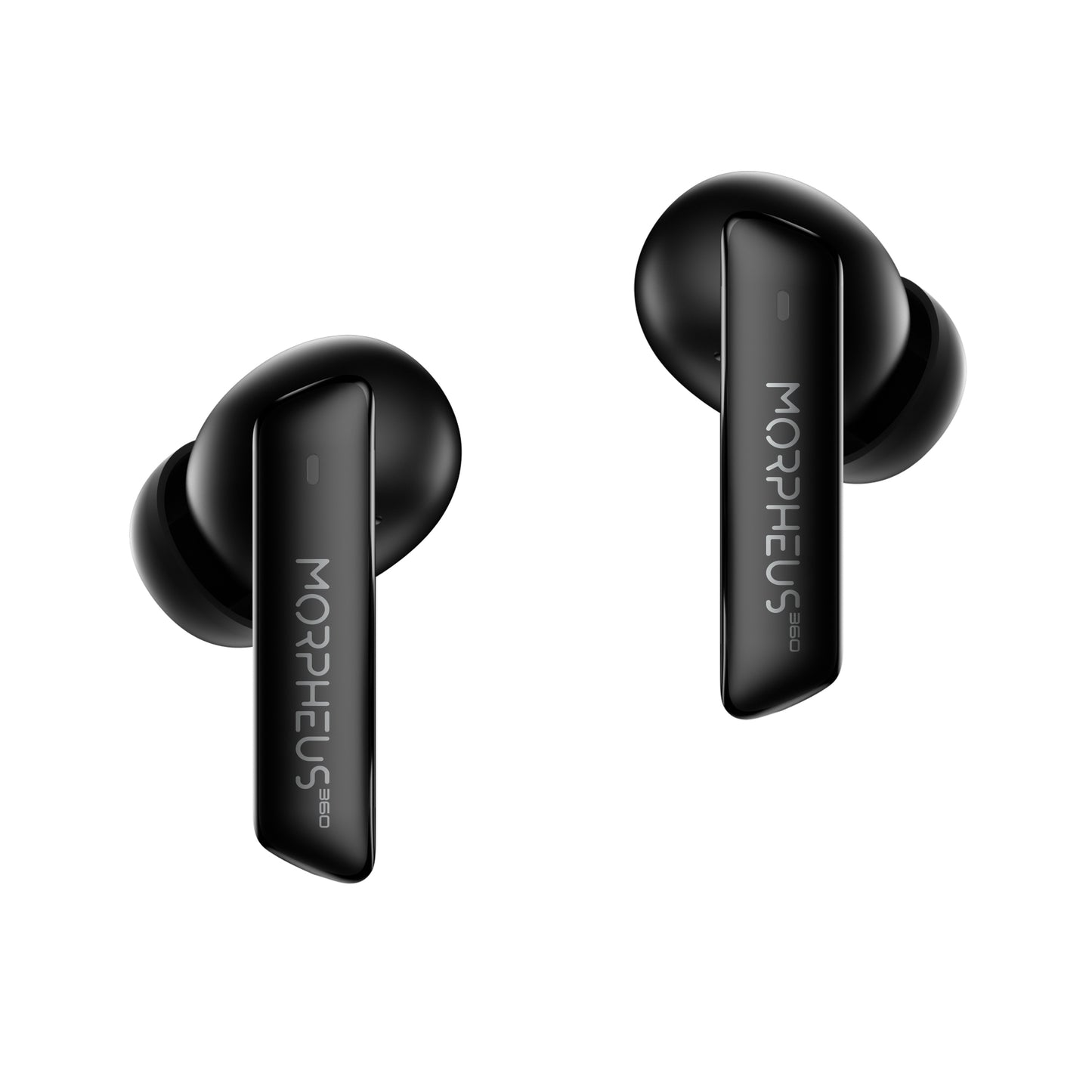 Photo of Morpheus 360 Pulse ANC True Wireless Earbuds, black left and right stick earbuds