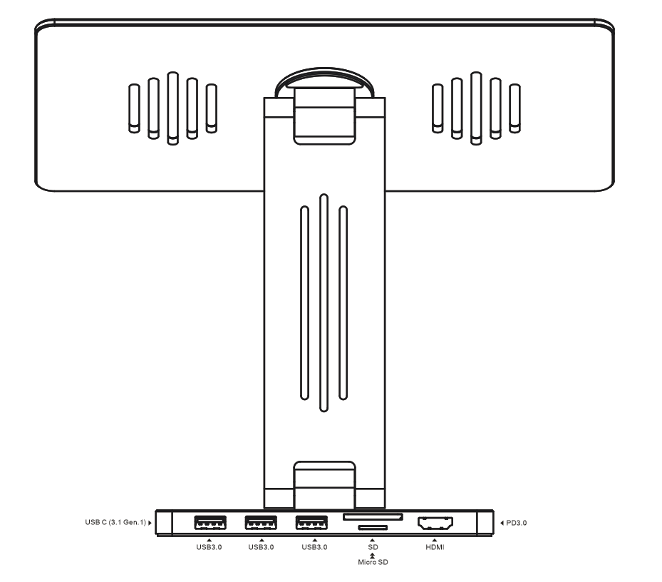 iPad Stand Line Drawing Showing Connections