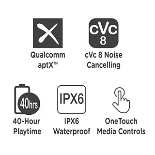 Photo of Morpheus 360 Pulse 360 True Wireless Earbuds features: Qualcomm aptX, cVc 8 Noies Cancelling, 40 Hours of Playtime, IPX 6 Waterproof, and One Touch Media Controls.