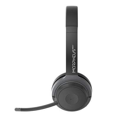 Left side profile of the Advantage Wireless Stereo Headset with Boom Microphone.