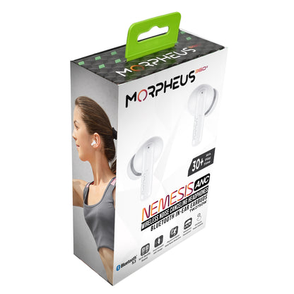 Front View Photo of Morpheus 360 Nemesis ANC True Wireless Earbuds  retail package