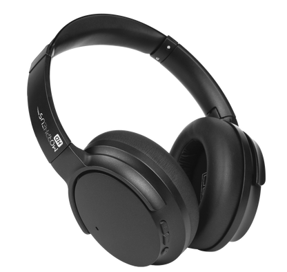 Photo of Morpheus 360 Synergy HD Active Noise Cancelling Wireless Headphones showing the padded headband and Plush comfortable earcups.