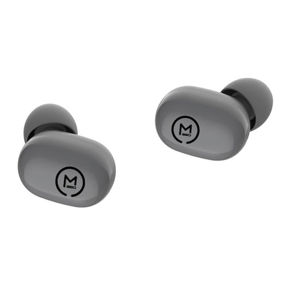 Photo of Morpheus 360 Spire True Wireless Earbuds Gray left and right button earbuds.